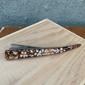 Floral Brown Hair Clip